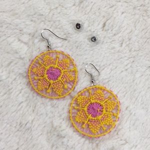 NEW Spiderweb Lace Earrings HANDMADE - Paraguay